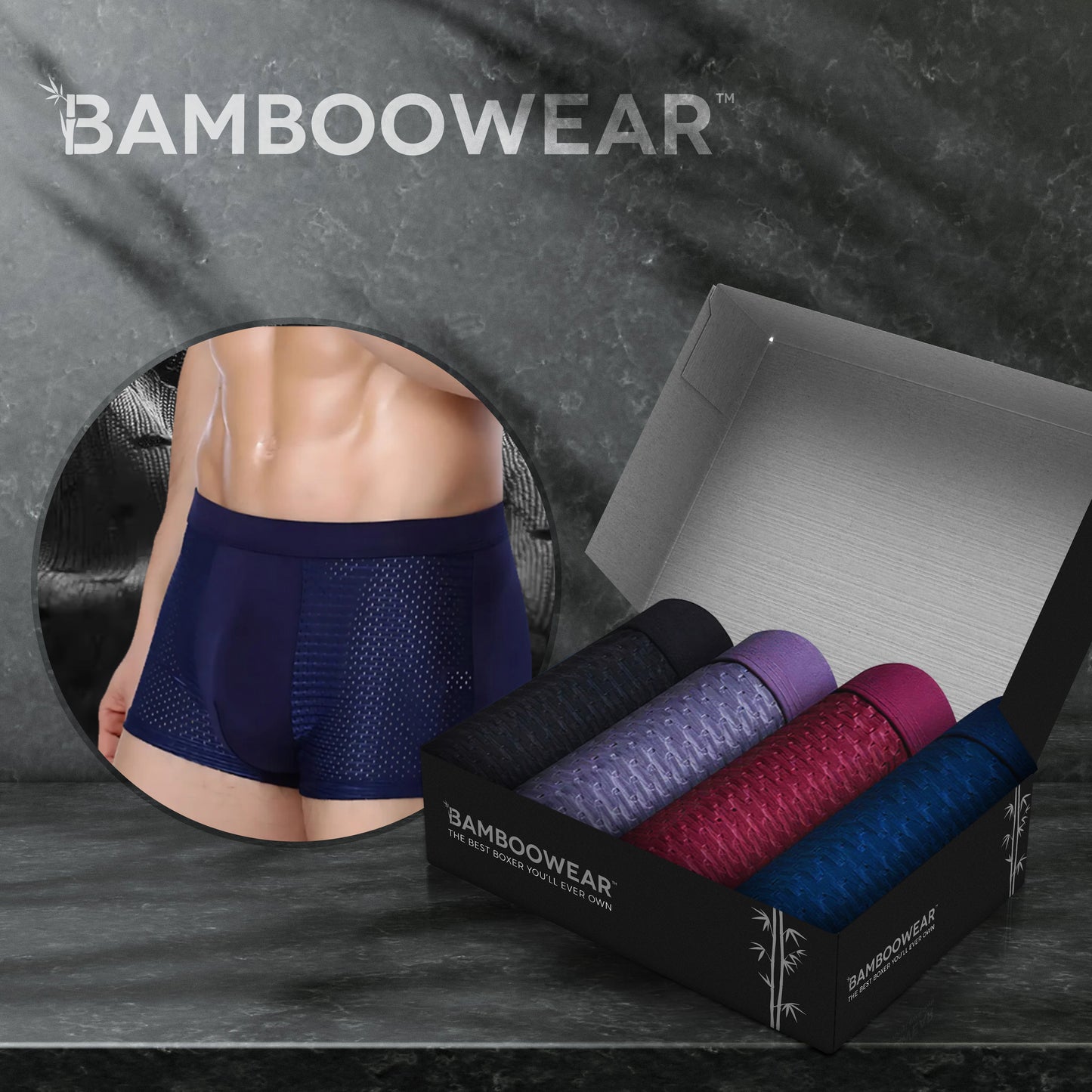 BAMBOOWEAR™ FIBRE BOXER BRIEFS - ULTIMATE ALL-DAY COMFORT