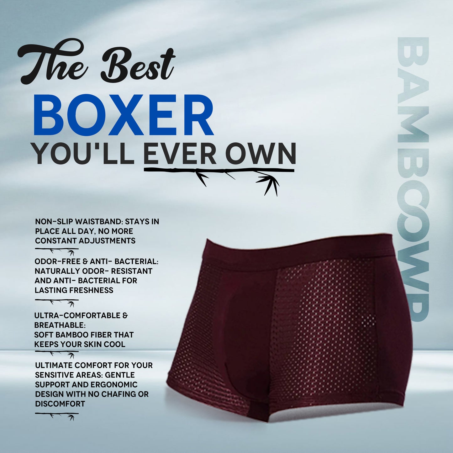 BAMBOOWEAR™ FIBRE BOXER BRIEFS - ULTIMATE ALL-DAY COMFORT