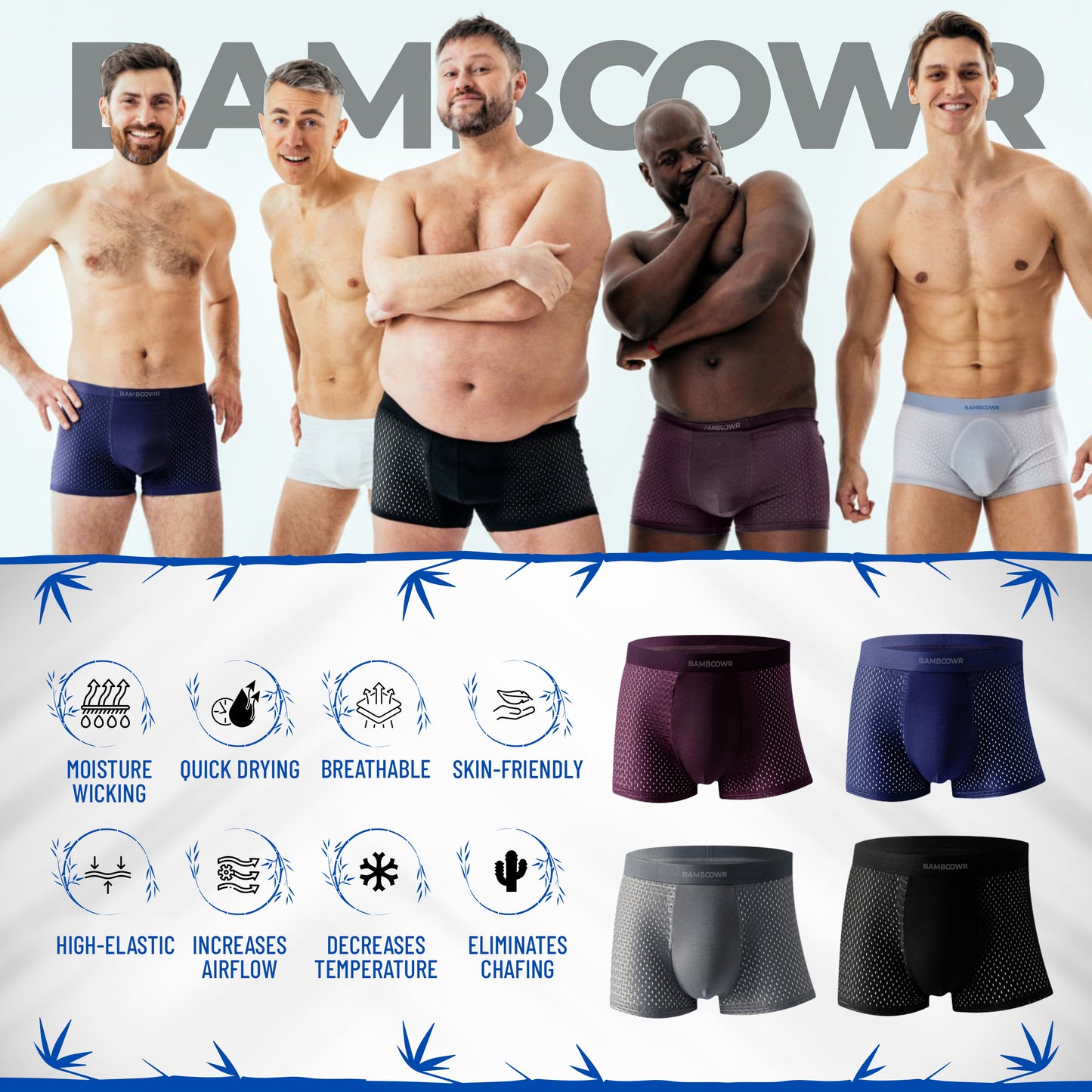 BAMBOOWEAR™ FIBRE BOXER BRIEFS - ULTIMATE ALL-DAY COMFORT