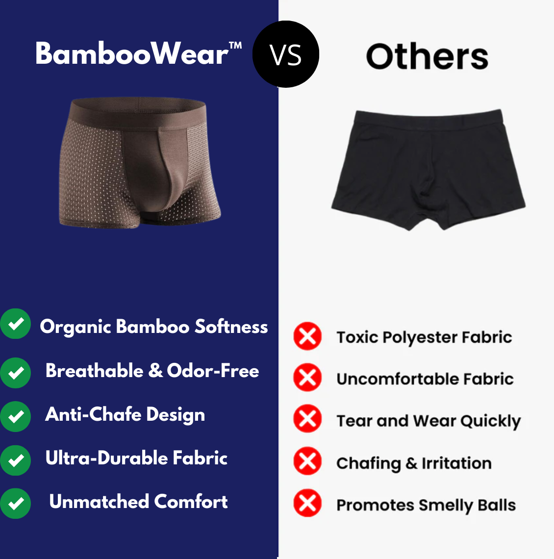 BAMBOOWEAR™ FIBRE BOXER BRIEFS - ULTIMATE ALL-DAY COMFORT