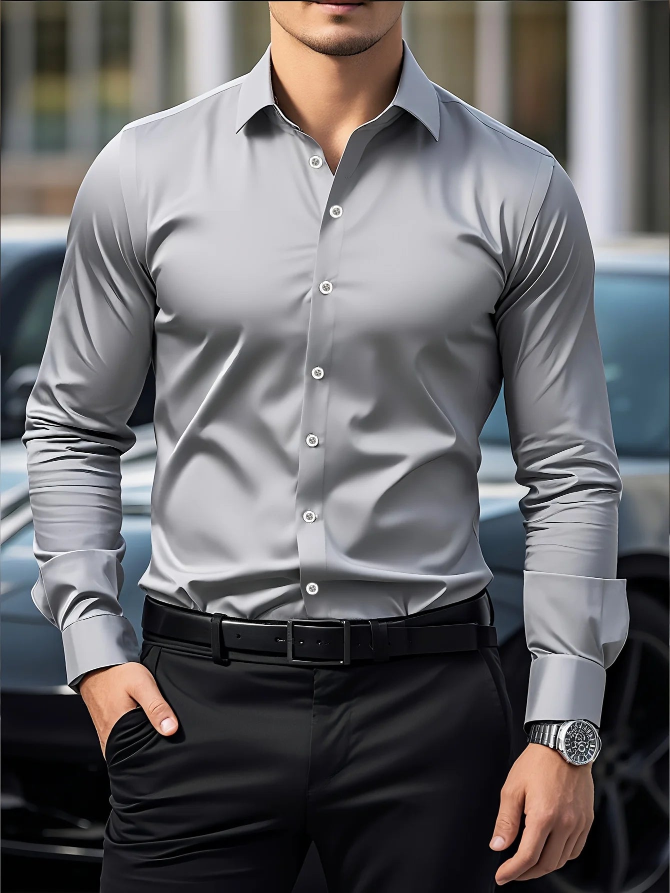 Wrinkle‑Free Slim Fit Shirt - BambooWR