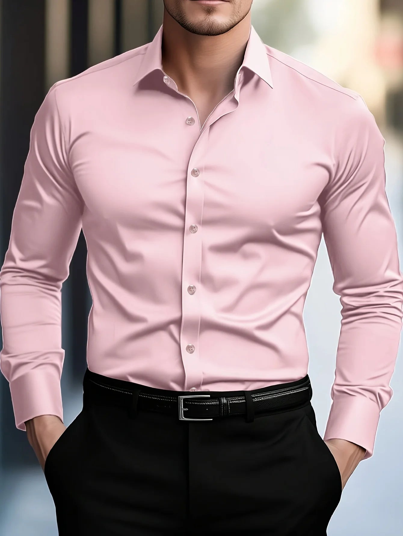 Wrinkle‑Free Slim Fit Shirt - BambooWR